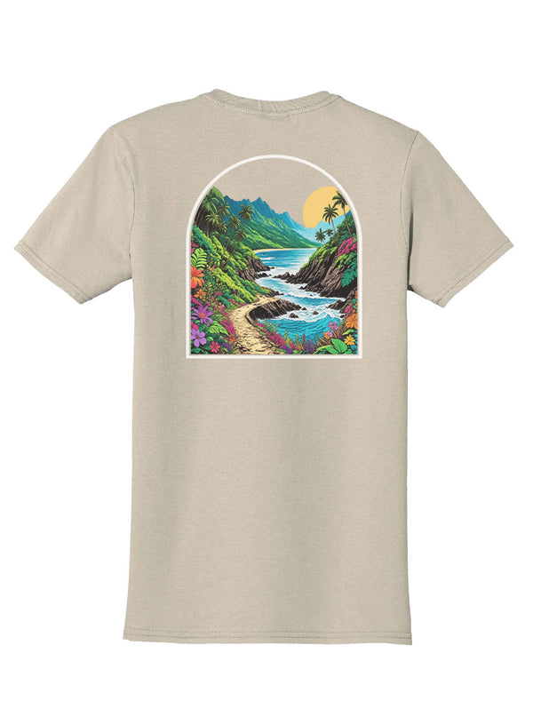 Ocean Trail Back Print with Pocket Print T-Shirt