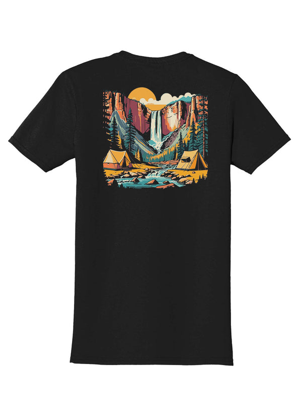 Campgrounds Back Print with Pocket Print T-Shirt