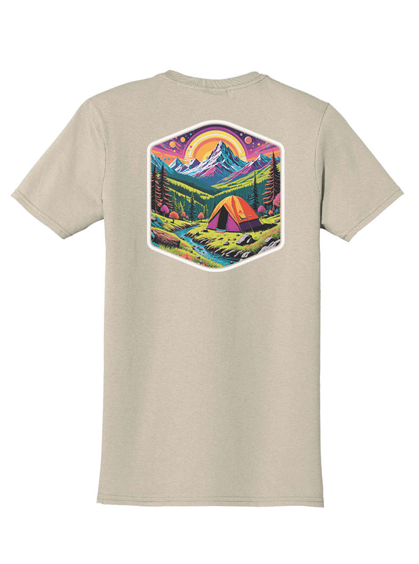 Camping Trip Back Print with Pocket Print T-Shirt