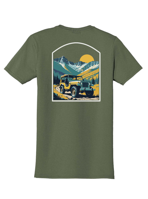 Off Roading Back Print with Pocket Print T-Shirt