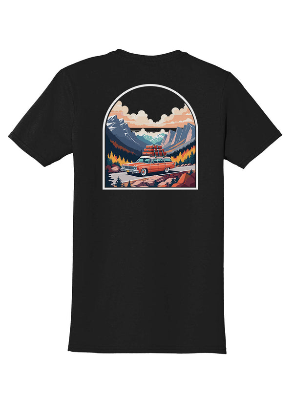 Road Trip Back Print with Pocket Print T-Shirt